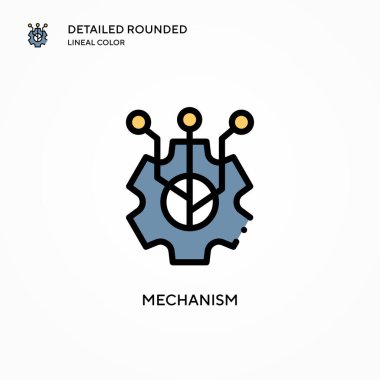 Mekanizma vektör simgesi. Modern vektör illüstrasyon kavramları. Düzenlemesi ve kişiselleştirmesi kolay.