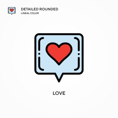 Aşk vektör simgesi. Modern vektör illüstrasyon kavramları. Düzenlemesi ve kişiselleştirmesi kolay.