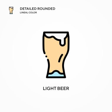 Hafif bira vektör simgesi. Modern vektör illüstrasyon kavramları. Düzenlemesi ve kişiselleştirmesi kolay.