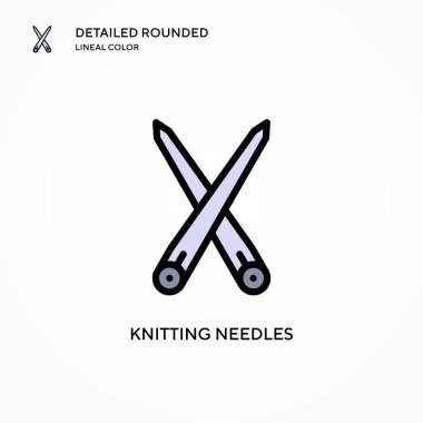 Örgü iğneleri vektör simgesi. Modern vektör illüstrasyon kavramları. Düzenlemesi ve kişiselleştirmesi kolay.