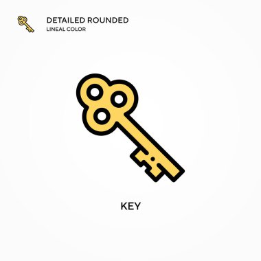 Anahtar vektör simgesi. Modern vektör illüstrasyon kavramları. Düzenlemesi ve kişiselleştirmesi kolay.
