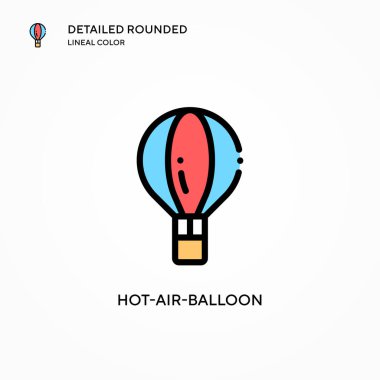 Sıcak hava balonu vektör simgesi. Modern vektör illüstrasyon kavramları. Düzenlemesi ve kişiselleştirmesi kolay.