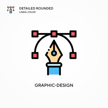 Grafik tasarım vektör simgesi. Modern vektör illüstrasyon kavramları. Düzenlemesi ve kişiselleştirmesi kolay.
