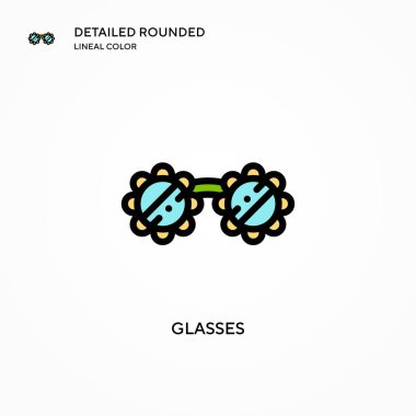 Gözlük vektör simgesi. Modern vektör illüstrasyon kavramları. Düzenlemesi ve kişiselleştirmesi kolay.