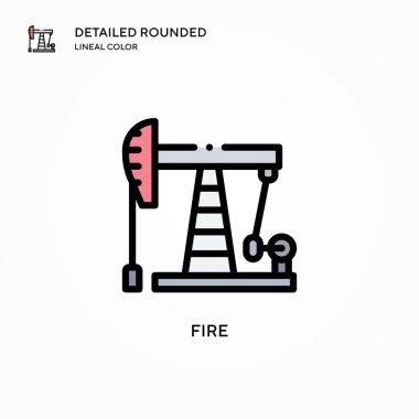 Vektör simgesini ateşle. Modern vektör illüstrasyon kavramları. Düzenlemesi ve kişiselleştirmesi kolay.