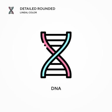 DNA vektör simgesi. Modern vektör illüstrasyon kavramları. Düzenlemesi ve kişiselleştirmesi kolay.