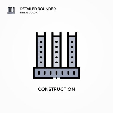 Yapım vektör simgesi. Modern vektör illüstrasyon kavramları. Düzenlemesi ve kişiselleştirmesi kolay.