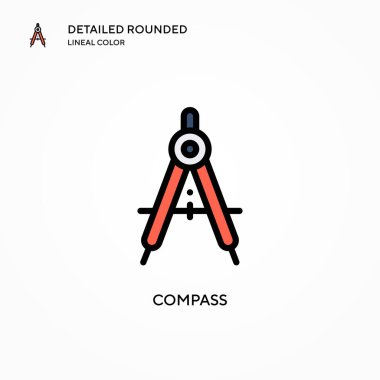 Pusula vektör simgesi. Modern vektör illüstrasyon kavramları. Düzenlemesi ve kişiselleştirmesi kolay.