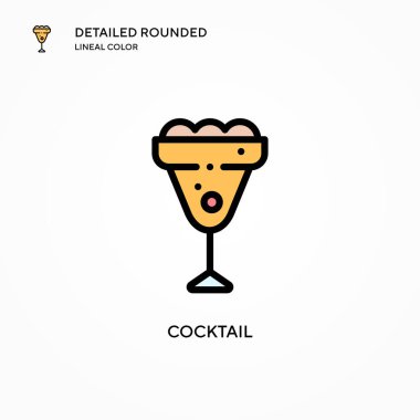 Kokteyl vektör simgesi. Modern vektör illüstrasyon kavramları. Düzenlemesi ve kişiselleştirmesi kolay.