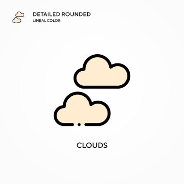Bulut vektör simgesi. Modern vektör illüstrasyon kavramları. Düzenlemesi ve kişiselleştirmesi kolay.