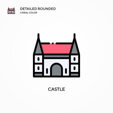 Castle vektör simgesi. Modern vektör illüstrasyon kavramları. Düzenlemesi ve kişiselleştirmesi kolay.