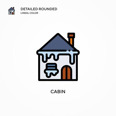 Kabin vektör simgesi. Modern vektör illüstrasyon kavramları. Düzenlemesi ve kişiselleştirmesi kolay.