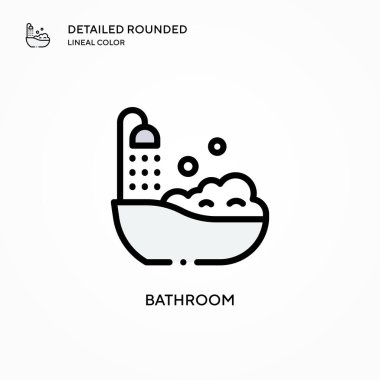 Banyo vektör simgesi. Modern vektör illüstrasyon kavramları. Düzenlemesi ve kişiselleştirmesi kolay.