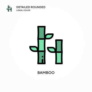 Bambu vektör simgesi. Modern vektör illüstrasyon kavramları. Düzenlemesi ve kişiselleştirmesi kolay.