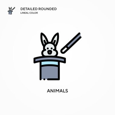Hayvanlar vektör simgesi. Modern vektör illüstrasyon kavramları. Düzenlemesi ve kişiselleştirmesi kolay.