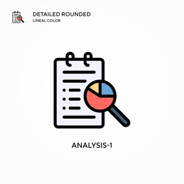 Analiz-1 vektör simgesi. Modern vektör illüstrasyon kavramları. Düzenlemesi ve kişiselleştirmesi kolay.