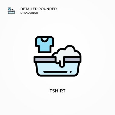 Tshirt vektör simgesi. Modern vektör illüstrasyon kavramları. Düzenlemesi ve kişiselleştirmesi kolay.
