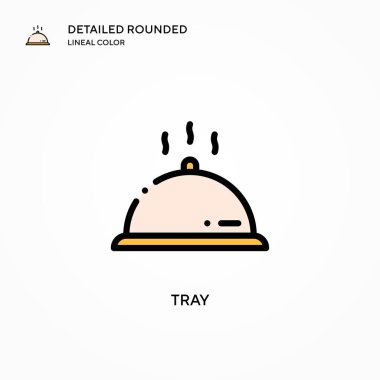 Tepsi vektör simgesi. Modern vektör illüstrasyon kavramları. Düzenlemesi ve kişiselleştirmesi kolay.