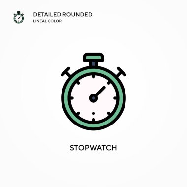 Stopwatch vektör simgesi. Modern vektör illüstrasyon kavramları. Düzenlemesi ve kişiselleştirmesi kolay.