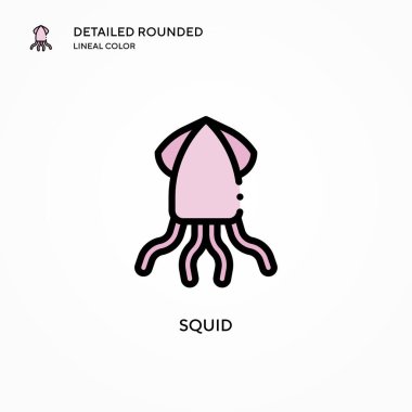 Mürekkep balığı vektör simgesi. Modern vektör illüstrasyon kavramları. Düzenlemesi ve kişiselleştirmesi kolay.