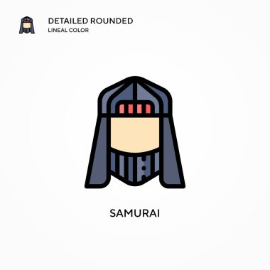 Samuray vektör simgesi. Modern vektör illüstrasyon kavramları. Düzenlemesi ve kişiselleştirmesi kolay.