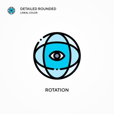 Döndürme vektör simgesi. Modern vektör illüstrasyon kavramları. Düzenlemesi ve kişiselleştirmesi kolay.