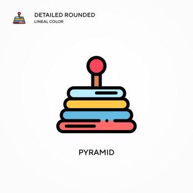Piramit vektör simgesi. Modern vektör illüstrasyon kavramları. Düzenlemesi ve kişiselleştirmesi kolay.