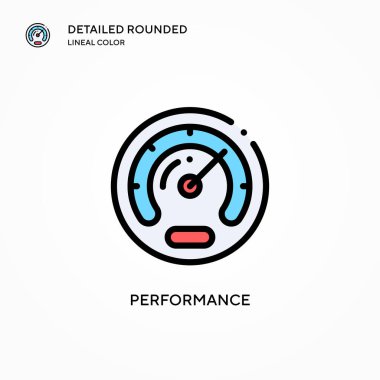 Performans vektör simgesi. Modern vektör illüstrasyon kavramları. Düzenlemesi ve kişiselleştirmesi kolay.