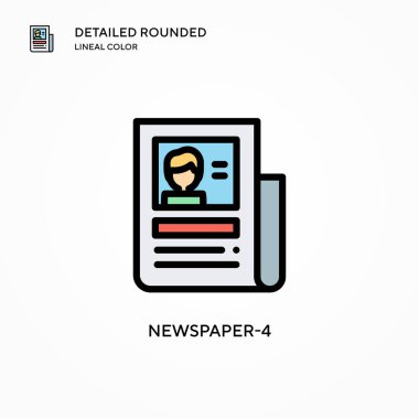 Gazete-4 vektör simgesi. Modern vektör illüstrasyon kavramları. Düzenlemesi ve kişiselleştirmesi kolay.