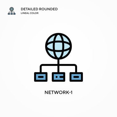 Ağ-1 vektör simgesi. Modern vektör illüstrasyon kavramları. Düzenlemesi ve kişiselleştirmesi kolay.