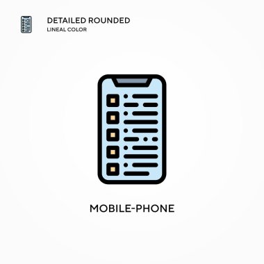Cep telefonu vektör simgesi. Modern vektör illüstrasyon kavramları. Düzenlemesi ve kişiselleştirmesi kolay.