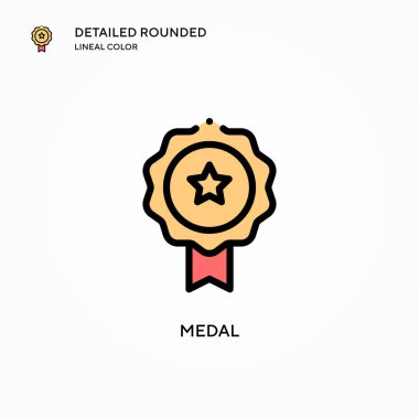 Madalya vektör simgesi. Modern vektör illüstrasyon kavramları. Düzenlemesi ve kişiselleştirmesi kolay.