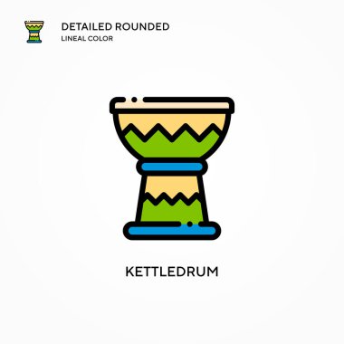 Kettledrum vektör simgesi. Modern vektör illüstrasyon kavramları. Düzenlemesi ve kişiselleştirmesi kolay.