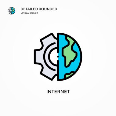 İnternet vektör simgesi. Modern vektör illüstrasyon kavramları. Düzenlemesi ve kişiselleştirmesi kolay.