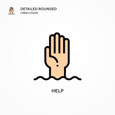 Vektör simgesine yardım et. Modern vektör illüstrasyon kavramları. Düzenlemesi ve kişiselleştirmesi kolay.