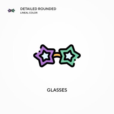 Gözlük vektör simgesi. Modern vektör illüstrasyon kavramları. Düzenlemesi ve kişiselleştirmesi kolay.