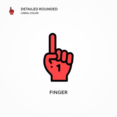 Parmak vektör simgesi. Modern vektör illüstrasyon kavramları. Düzenlemesi ve kişiselleştirmesi kolay.