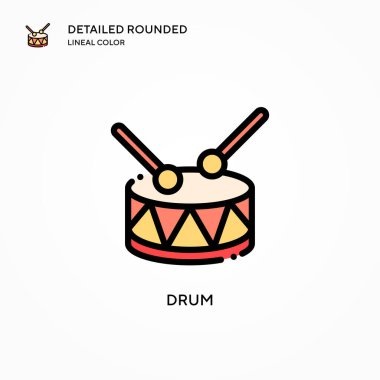 Davul vektör simgesi. Modern vektör illüstrasyon kavramları. Düzenlemesi ve kişiselleştirmesi kolay.