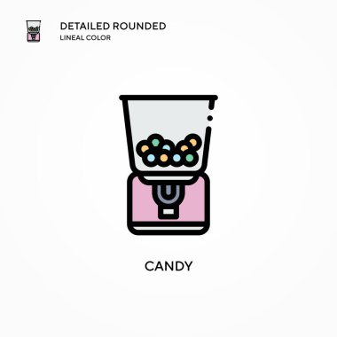 Şeker vektör simgesi. Modern vektör illüstrasyon kavramları. Düzenlemesi ve kişiselleştirmesi kolay.