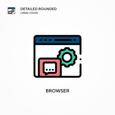 Tarayıcı vektör simgesi. Modern vektör illüstrasyon kavramları. Düzenlemesi ve kişiselleştirmesi kolay.