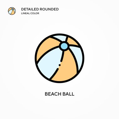 Plaj topu vektör simgesi. Modern vektör illüstrasyon kavramları. Düzenlemesi ve kişiselleştirmesi kolay.