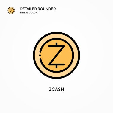 Zcash vektör simgesi. Modern vektör illüstrasyon kavramları. Düzenlemesi ve kişiselleştirmesi kolay.