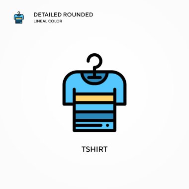 Tshirt vektör simgesi. Modern vektör illüstrasyon kavramları. Düzenlemesi ve kişiselleştirmesi kolay.