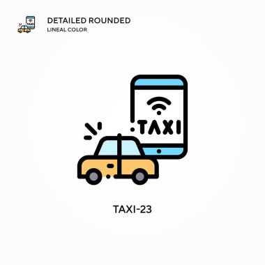 Taksi-23 vektör simgesi. Modern vektör illüstrasyon kavramları. Düzenlemesi ve kişiselleştirmesi kolay.