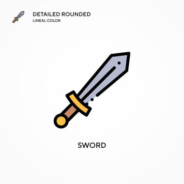 Kılıç vektör simgesi. Modern vektör illüstrasyon kavramları. Düzenlemesi ve kişiselleştirmesi kolay.