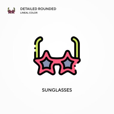 Güneş gözlüğü vektör simgesi. Modern vektör illüstrasyon kavramları. Düzenlemesi ve kişiselleştirmesi kolay.