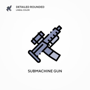 Hafif makineli tüfek vektör simgesi. Modern vektör illüstrasyon kavramları. Düzenlemesi ve kişiselleştirmesi kolay.