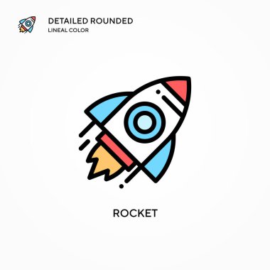 Roket vektör simgesi. Modern vektör illüstrasyon kavramları. Düzenlemesi ve kişiselleştirmesi kolay.