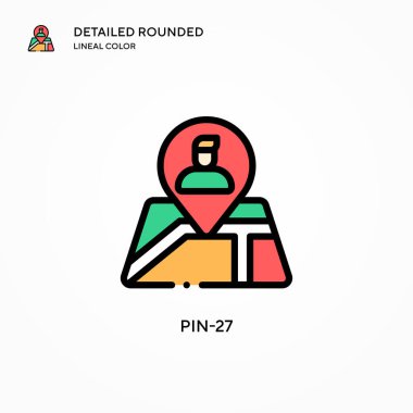 Pin-27 vektör simgesi. Modern vektör illüstrasyon kavramları. Düzenlemesi ve kişiselleştirmesi kolay.