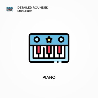 Piyano vektör ikonu. Modern vektör illüstrasyon kavramları. Düzenlemesi ve kişiselleştirmesi kolay.